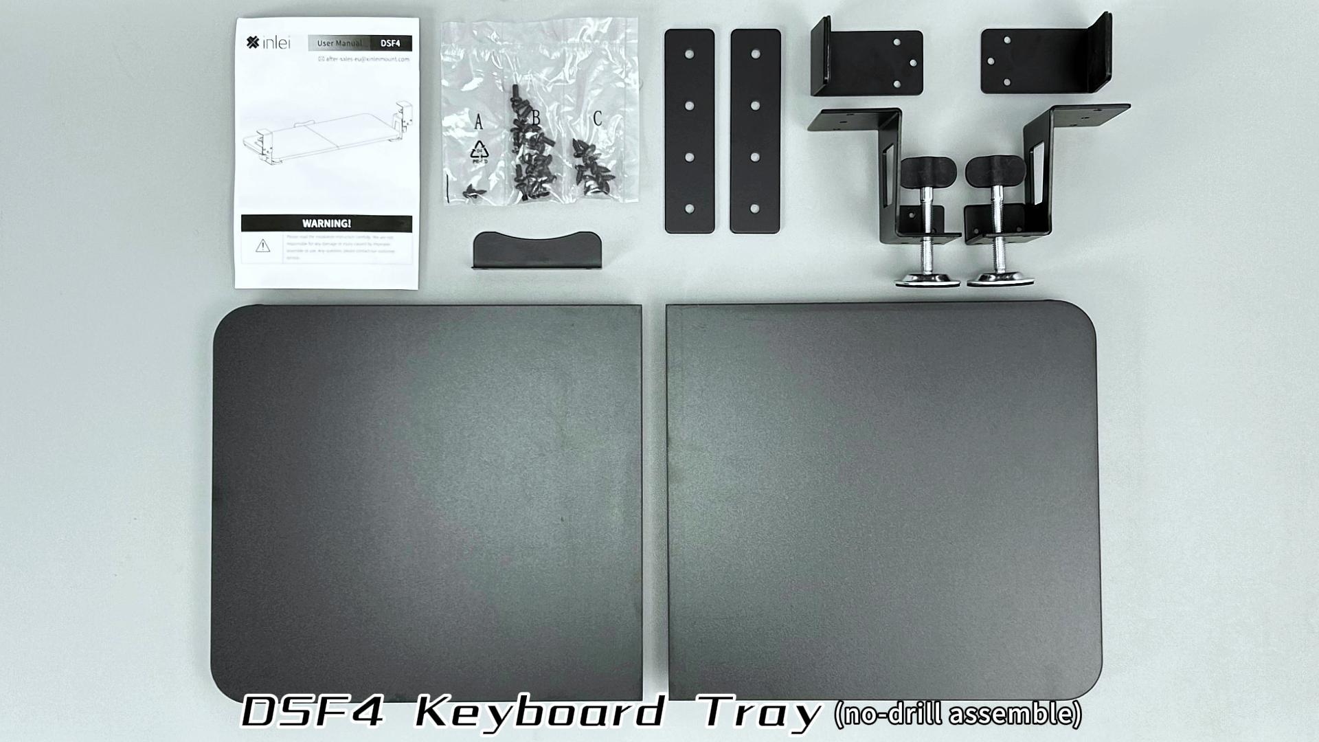 XINLEI Keyboard Tray Under Desk Large C-Clamp 25.6”(30” Including